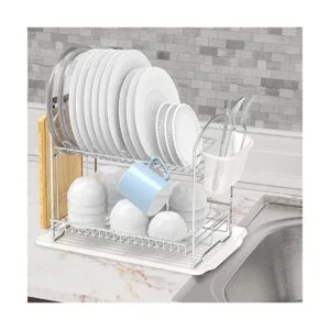 Simple Houseware Escurridor de platos de 2 niveles con