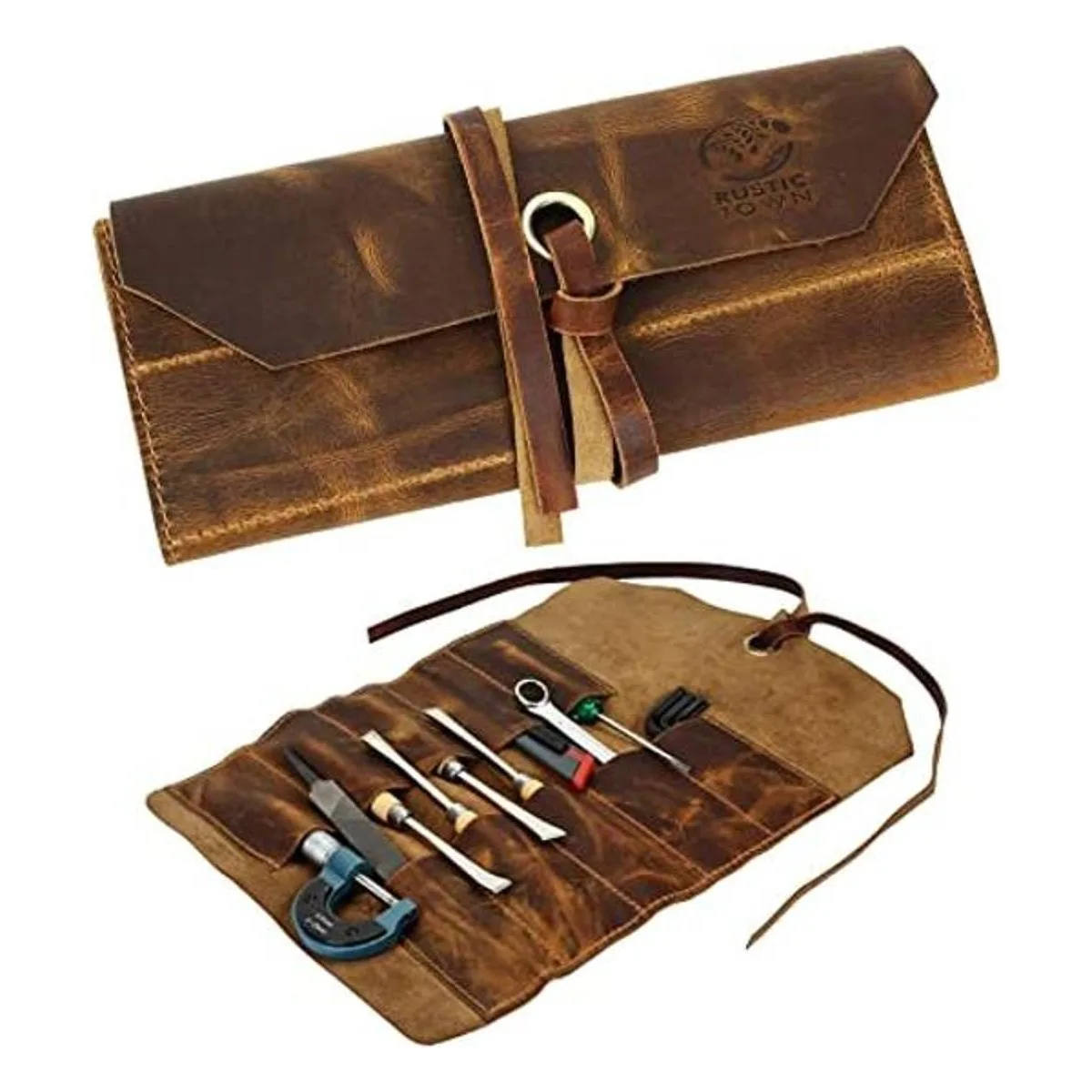 RUSTIC TOWN Bolsa enrollable de cuero para herramientas_1