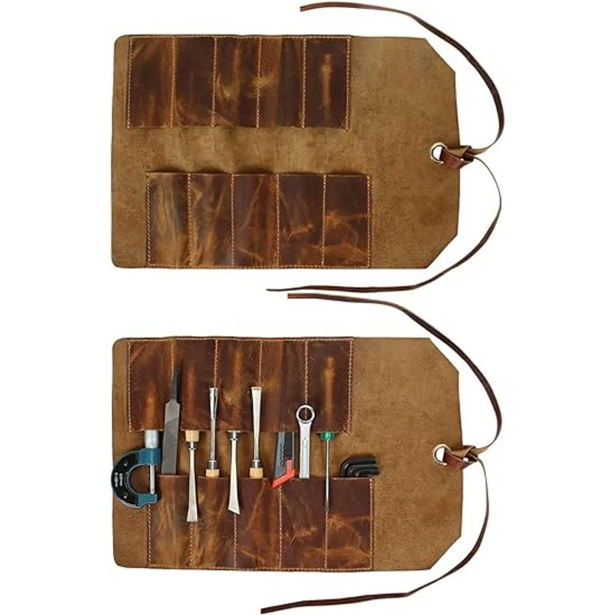 RUSTIC TOWN Bolsa enrollable de cuero para herramientas_4