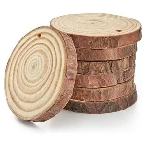 Arteza Rebanadas de madera 45 piezas con corteza de pino_5