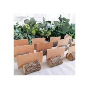 Supla 20 soportes de madera rústica para tarjetas de mesa_4