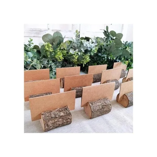 Supla 20 soportes de madera rústica para tarjetas de mesa_4