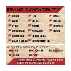 Adust 50 cuchillas multiherramienta de madera hojas de