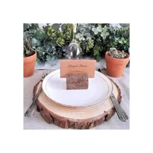 Supla 20 soportes de madera rústica para tarjetas de mesa_3