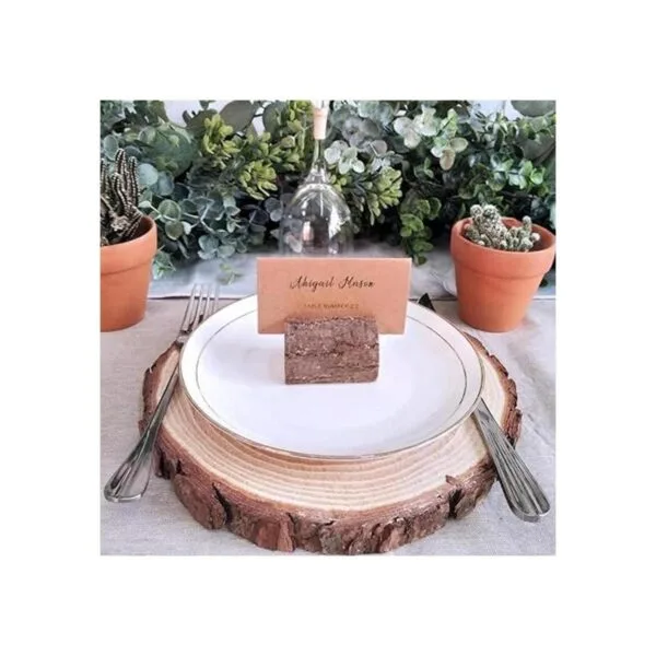 Supla 20 soportes de madera rústica para tarjetas de mesa_3