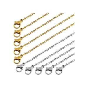 Forise 10 cadenas de cruz de acero inoxidable collar de_1