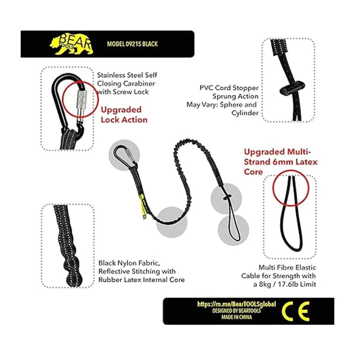 BearTOOLS 0923S Cordón de herramientas con mosquetón_2