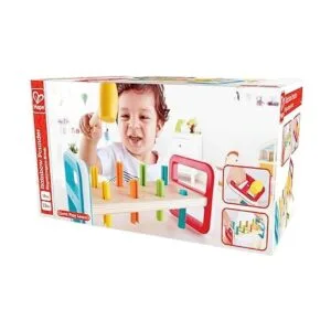 Hape Rainbow Pounder Banco de madera con martillo azul_2