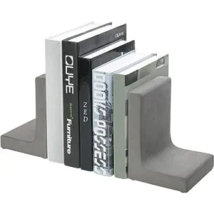 MyGift Sujetalibros decorativos de color gris cemento para_1