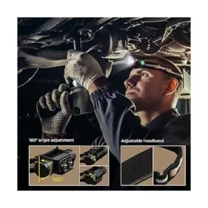 Linterna frontal recargable de 1200 lúmenes con luz LED_5