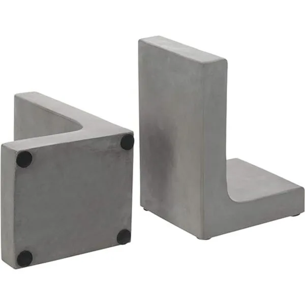 MyGift Sujetalibros decorativos de color gris cemento para_6