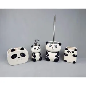 Isaac Jacobs Soporte para brochas de maquillaje de panda_6