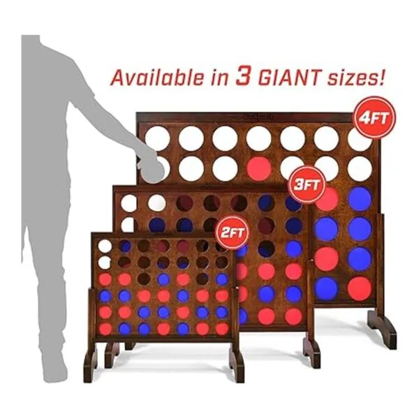 GoSports Juego de madera gigante 4 en fila de 3 pies de_6