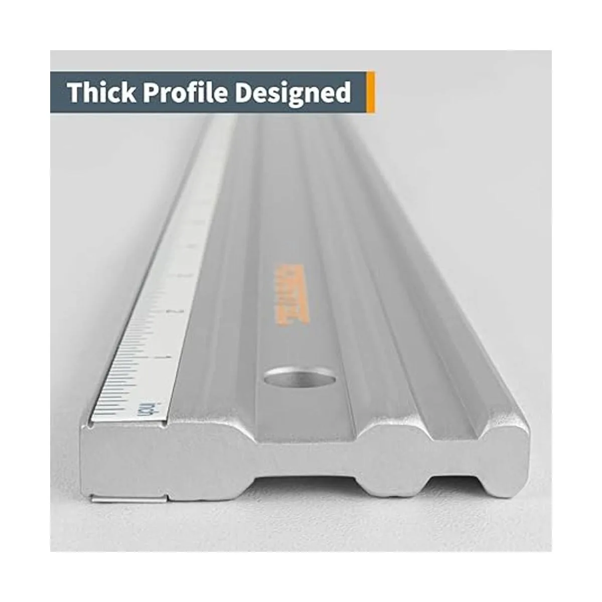 POWERTEC 71213 Borde recto de aluminio anodizado de 18