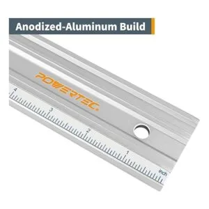 POWERTEC 71213 Borde recto de aluminio anodizado de 18