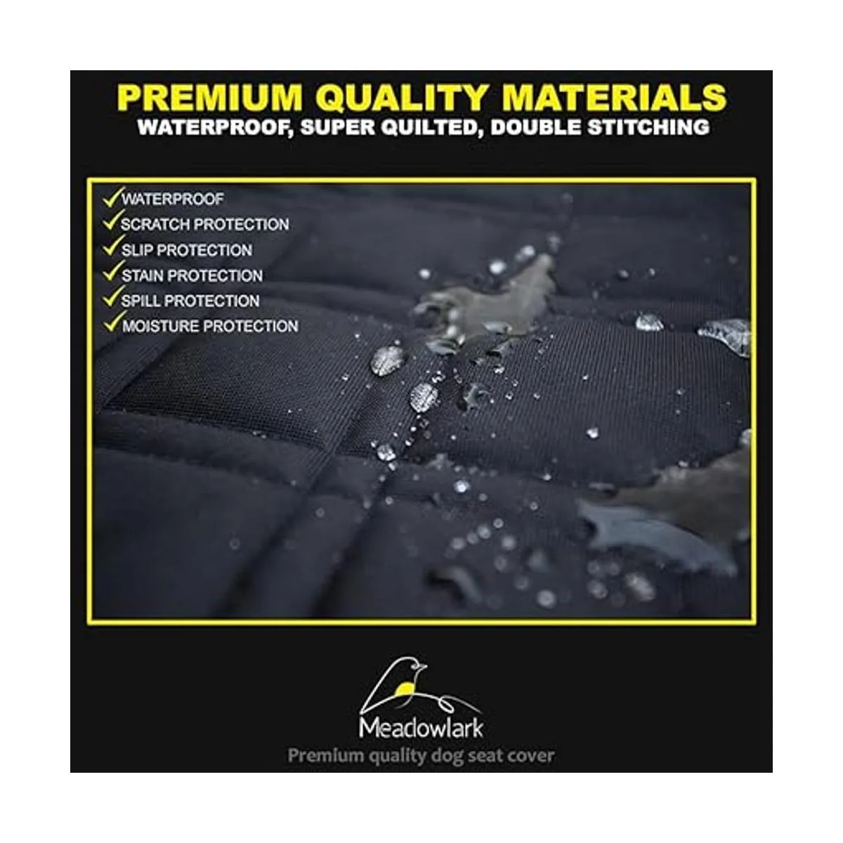 Meadowlark Premium Hammock Dog Car Seat Cover for Back