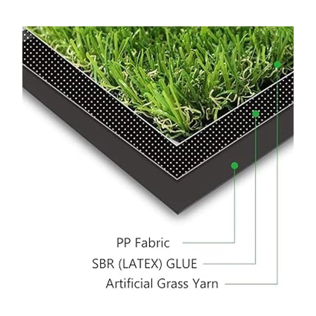 Fas Home césped artificial de 0.8 pulgadas de altura