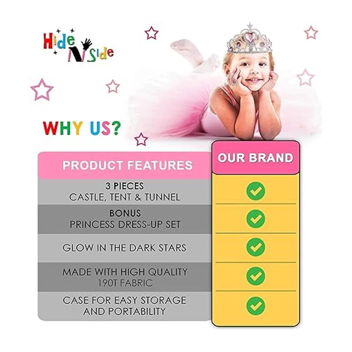 Regalo para niñas tienda de campaña de princesa con