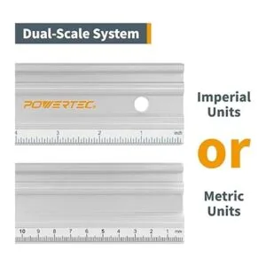 POWERTEC 71227 Borde recto de aluminio anodizado de 24