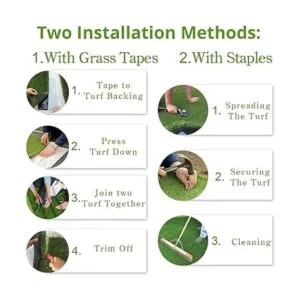 Fas Home césped artificial de 0.8 pulgadas de altura