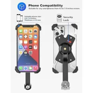 Grefay Soporte de teléfono para motocicleta soporte de_4