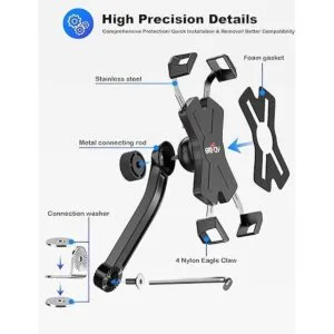 Grefay Soporte de teléfono para motocicleta soporte de_5