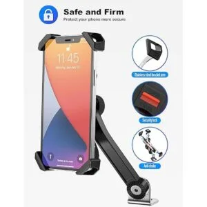 Grefay Soporte de teléfono para motocicleta soporte de_2