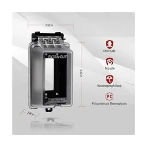 Enerlites Caja para enchufes resistente resistente a la_2