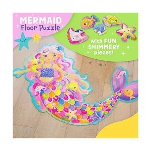 Peaceable Kingdom Rompecabezas de piso de sirena mágica