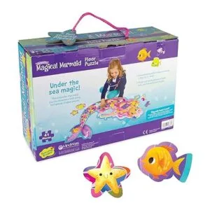 Peaceable Kingdom Rompecabezas de piso de sirena mágica