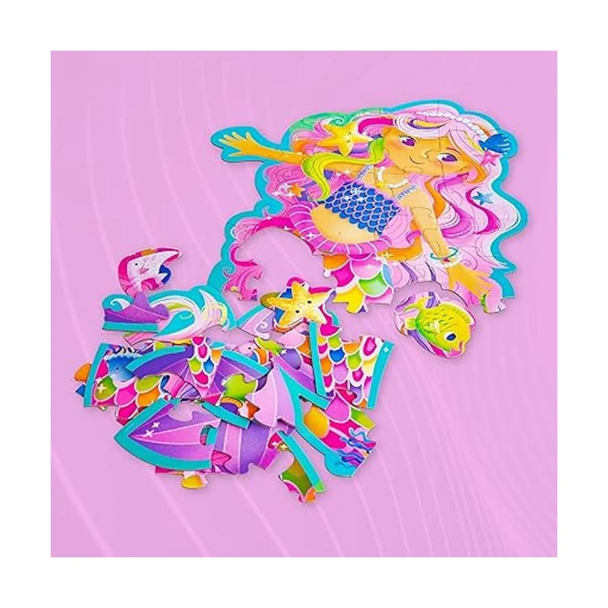 Peaceable Kingdom Rompecabezas de piso de sirena mágica