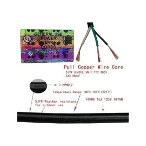 Cable de alimentación 14 AWG resistente 3 clavijas 15 A_5