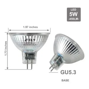 Bombilla LED MR16 12 V 5 W GU5.3 foco de cristal_2