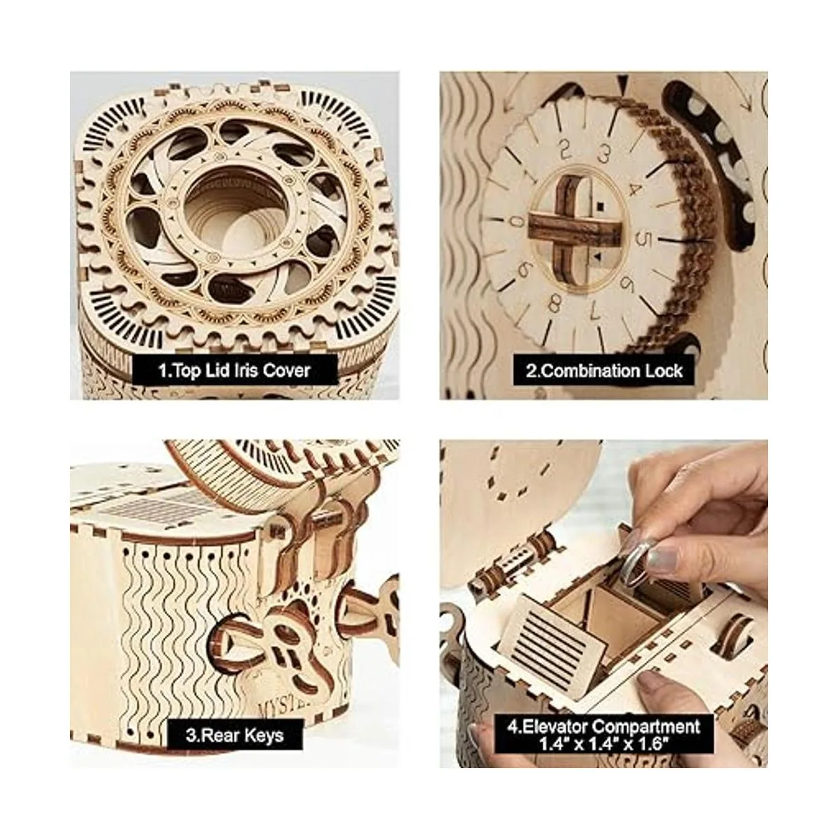 ROKR Caja de rompecabezas 3D de madera Kits Rompecabezas_5