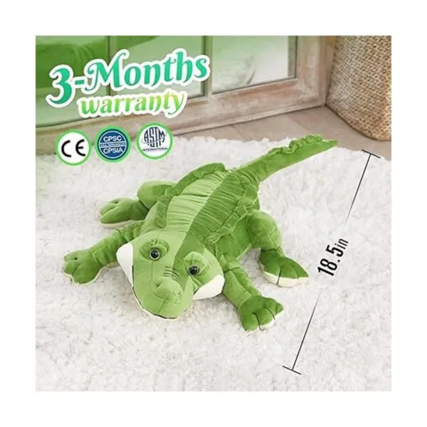Athoinsu Almohada de peluche de cocodrilo suave y realista_3