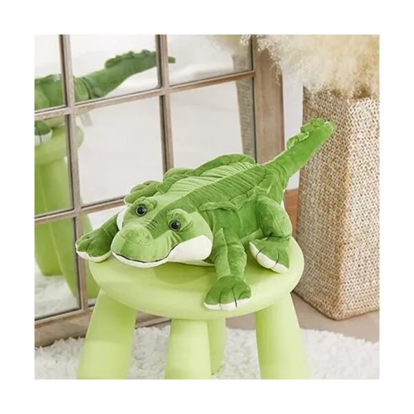 Athoinsu Almohada de peluche de cocodrilo suave y realista_2