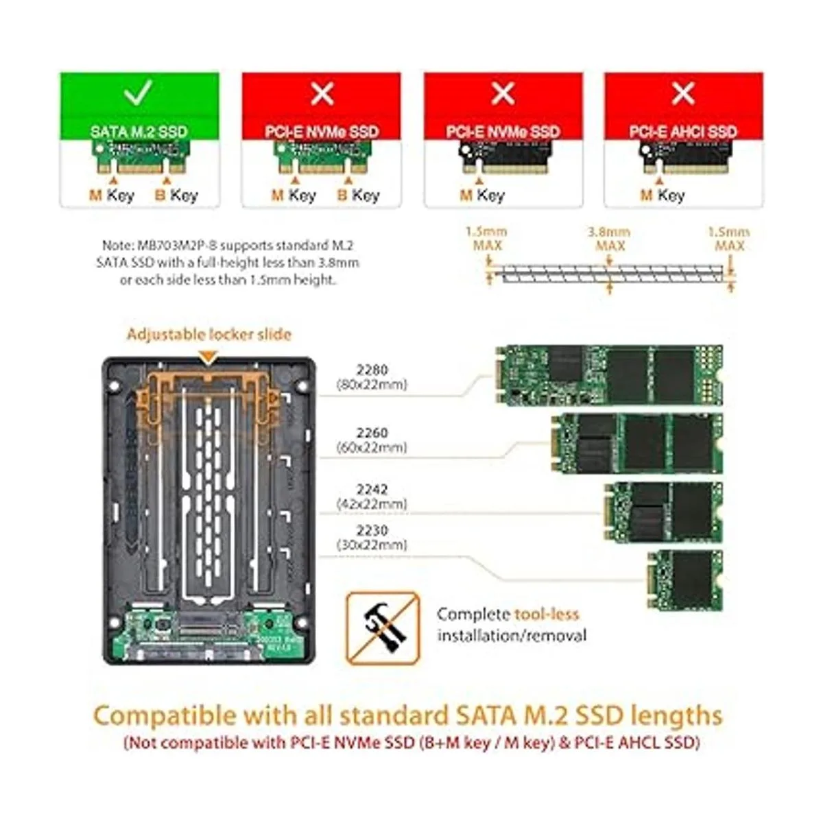 ICY DOCK Adaptador convertidor SSD SATA M.2 a SSD SATA de_2