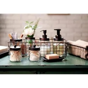 Soporte para cepillos de dientes Mason Jar Acero