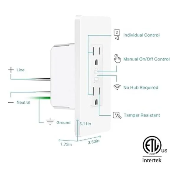 Kasa Smart Enchufe KP200 toma WiFi inteligente para el_4