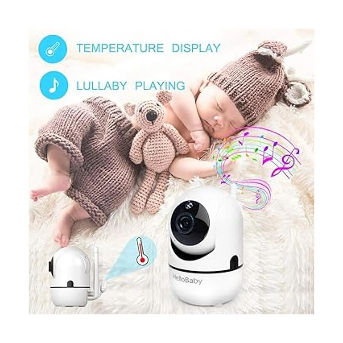 Monitor de bebé con cámara de zoom panel remoto y_6