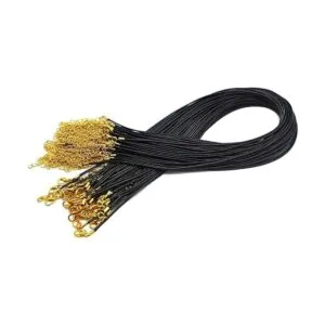 Sovenny 50 piezas 0.059 in negro encerado collar cordón