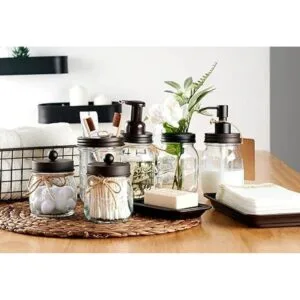 Soporte para cepillos de dientes Mason Jar Acero