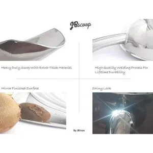 JBscoop Cuchara de hielo grande de acero inoxidable de