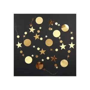 Guirnalda de fiesta de estrellas pequeñas doradas con