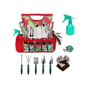 Juego de herramientas de jardín de 9 piezas con guantes y