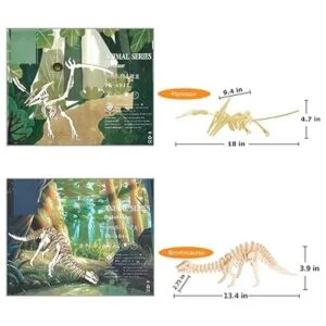 Rompecabezas de dinosaurio de madera 3D juego de 6 piezas_4