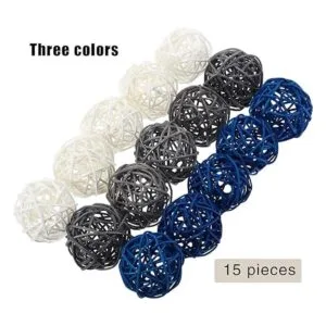 15 bolas de ratán con relleno de jarrón decorativas para