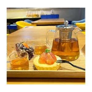 Tetera de vidrio con infusor tetera de té de 32 onzas