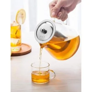 Tetera de vidrio con infusor tetera de té de 32 onzas