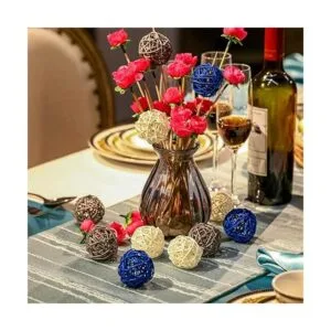15 bolas de ratán con relleno de jarrón decorativas para